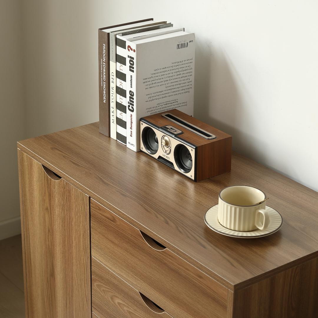 超人気！キャビネット幅80 北欧 サイドボード チェスト キャスター・引き出し