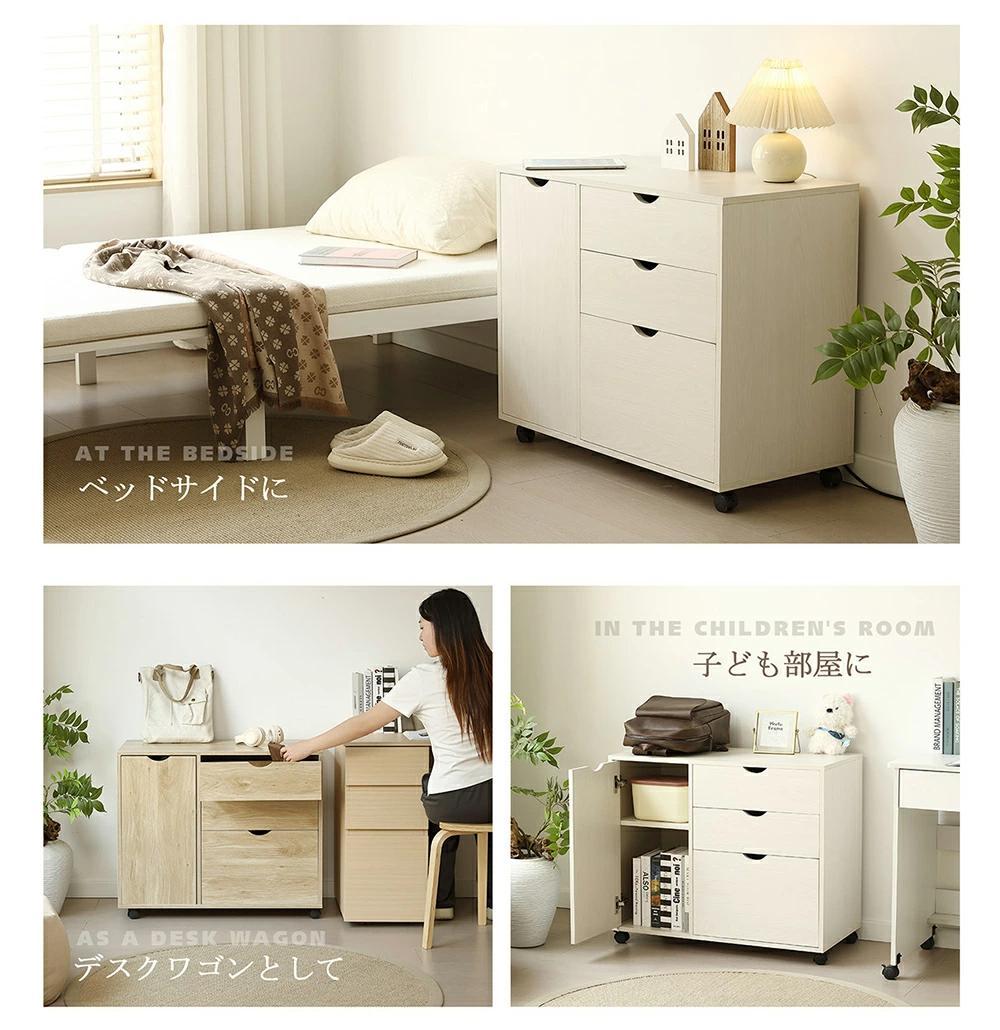 超人気！キャビネット幅80 北欧 サイドボード チェスト キャスター・引き出し