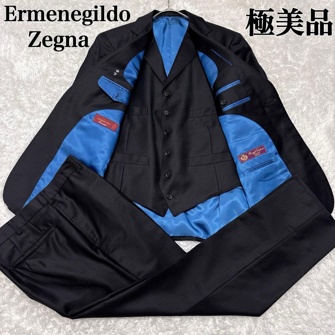 極美品✨ ゼニア 三者混生地 高級オーダーメイドスーツ スリーピース モヘア 絹