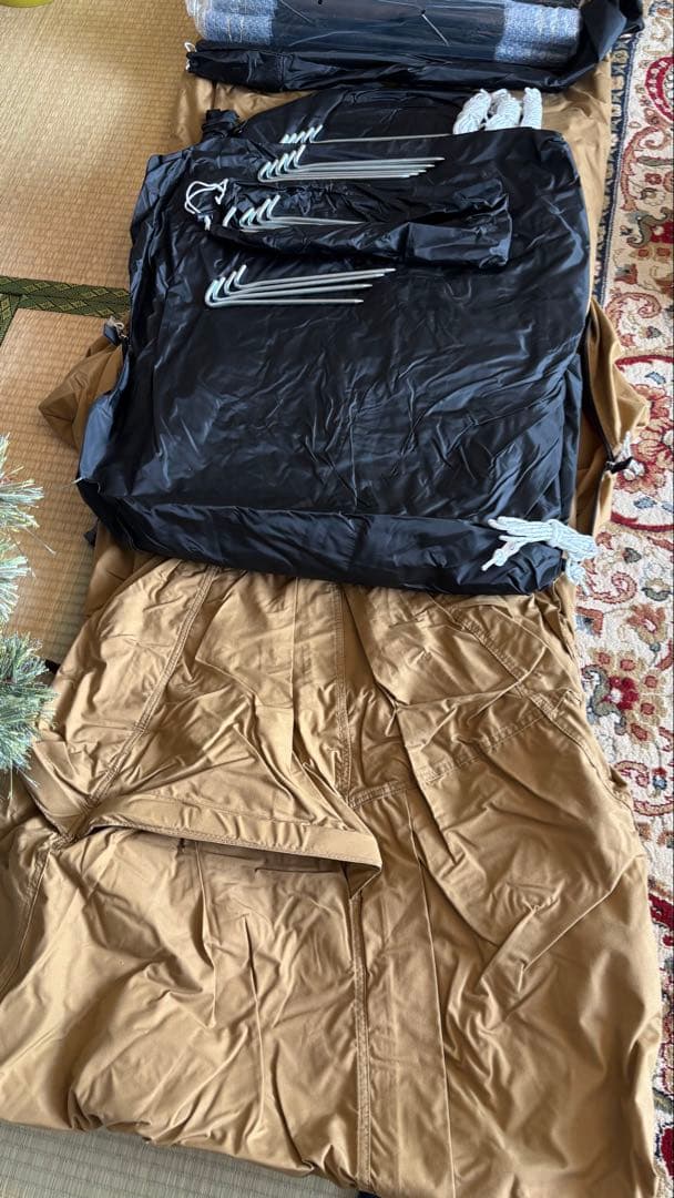 WAQ ファミリー用ワンポールテント 4-5人用スカート 煙突穴付き