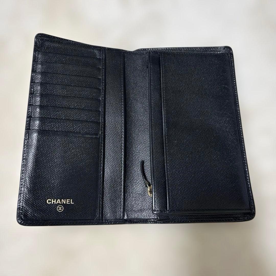 CHANEL 二つ折り長財布 ブラック ココマーク