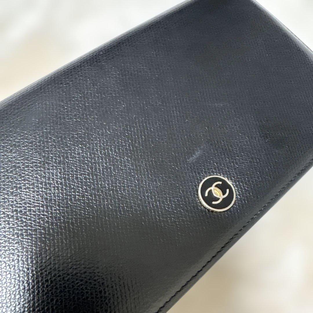 CHANEL 二つ折り長財布 ブラック ココマーク
