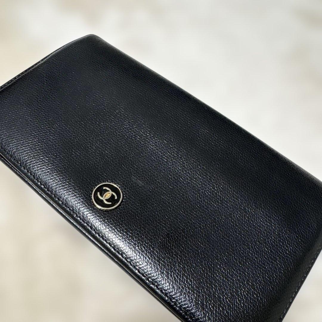 CHANEL 二つ折り長財布 ブラック ココマーク