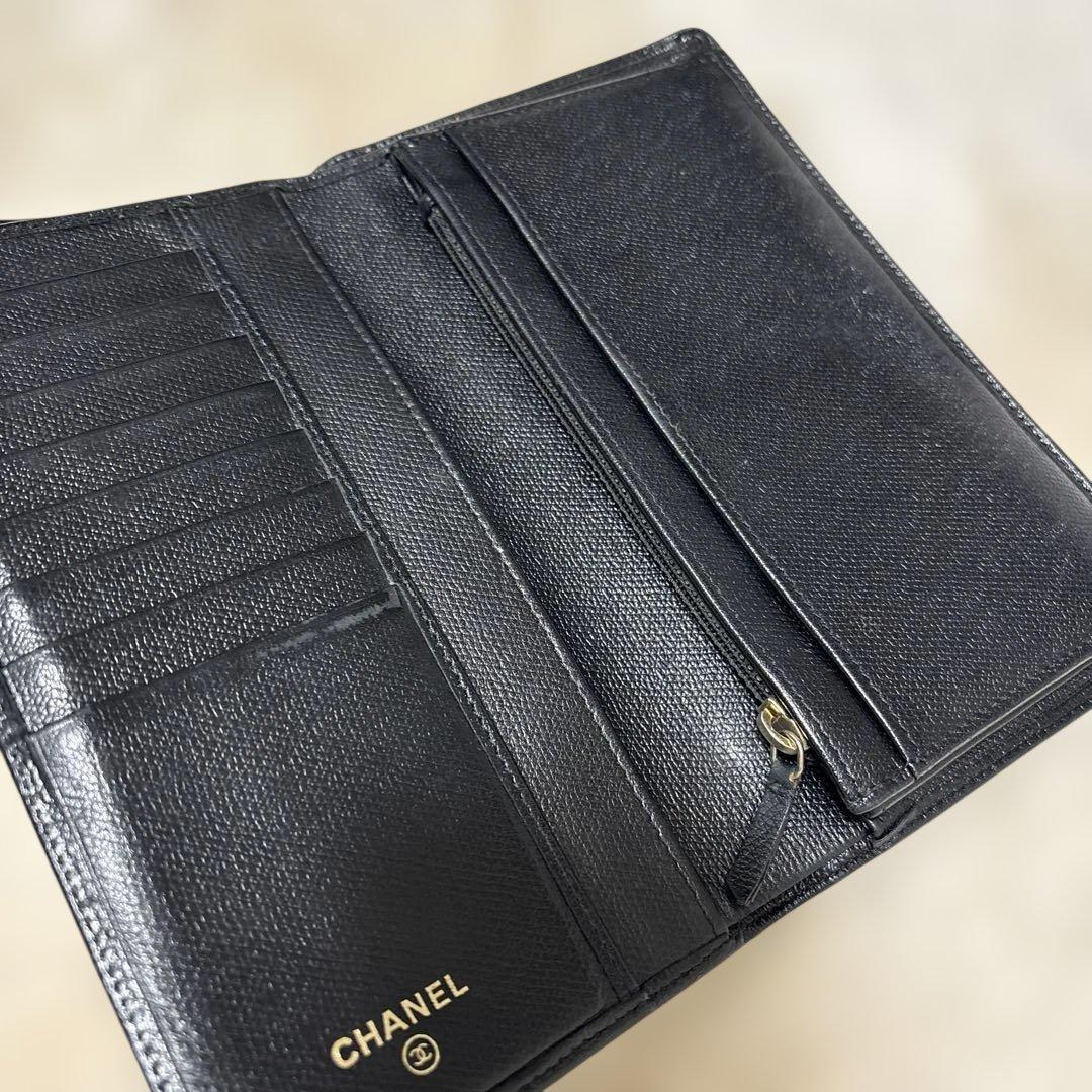 CHANEL 二つ折り長財布 ブラック ココマーク