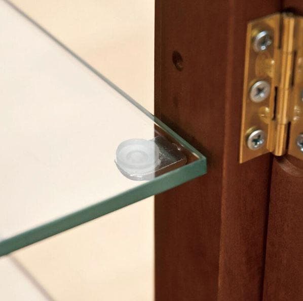 【新品アウトレット】背面ミラー付きガラスコレクションケース ホワイトウォッシュ