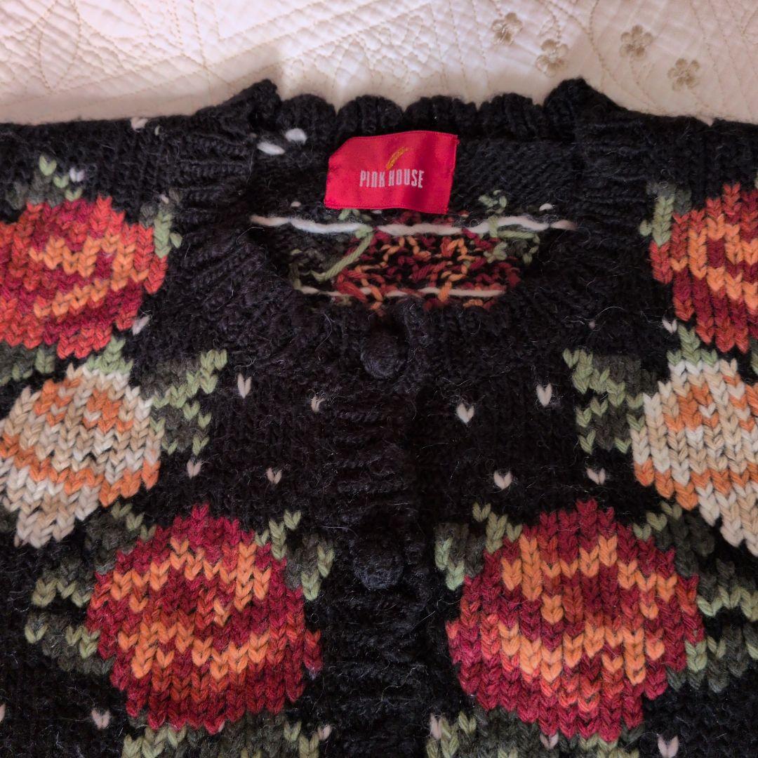 売り切り❗️最終価格から2,000円引きPINK HOUSE 薔薇のカーディガン