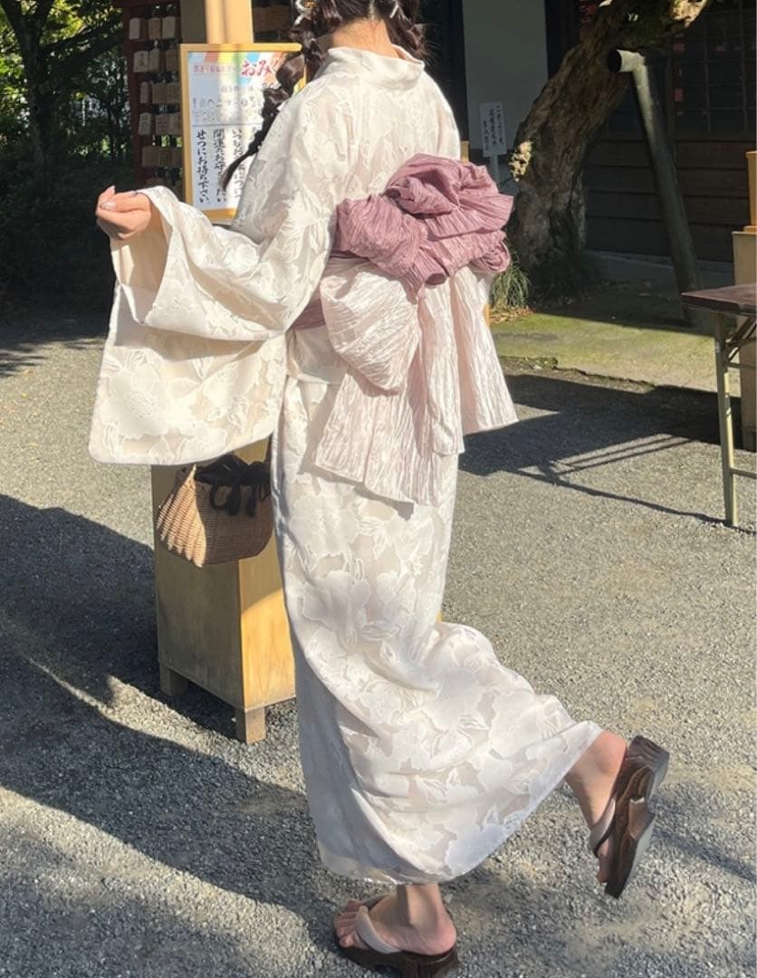 3点セット2Wayオーガンジー花柄セパレート浴衣　レギュラー　GRL グレイル