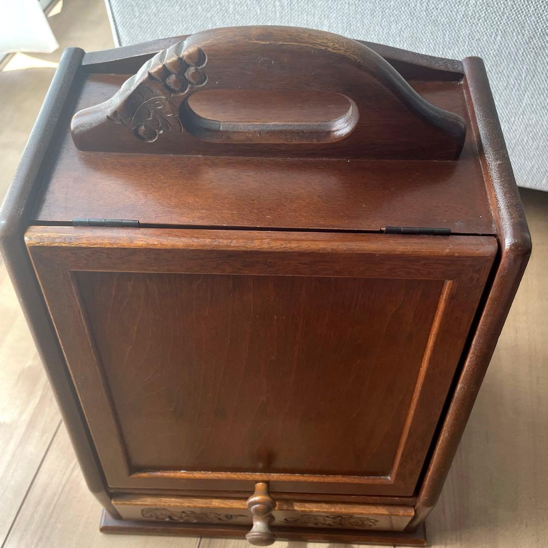 レア品　昭和レトロ　D&A YOSHIKAWA 木製 ミニドレッサー小物入れ葡萄