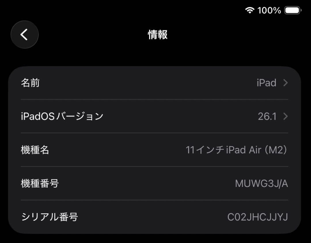 【美品】iPad Air 第6世代 11インチ M2 Wi-Fi 256GB