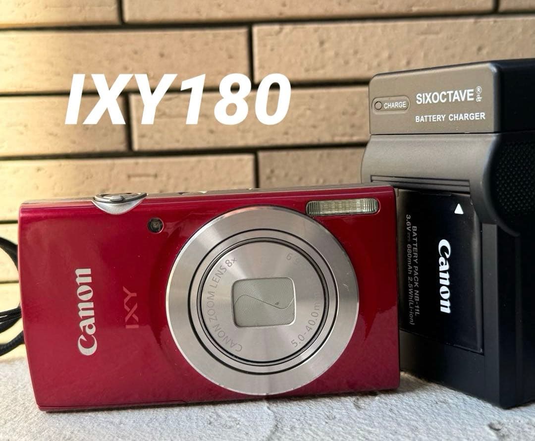 実写美⭕️訳あり【動作確認済】 CANON IXY180 レッド キヤノン