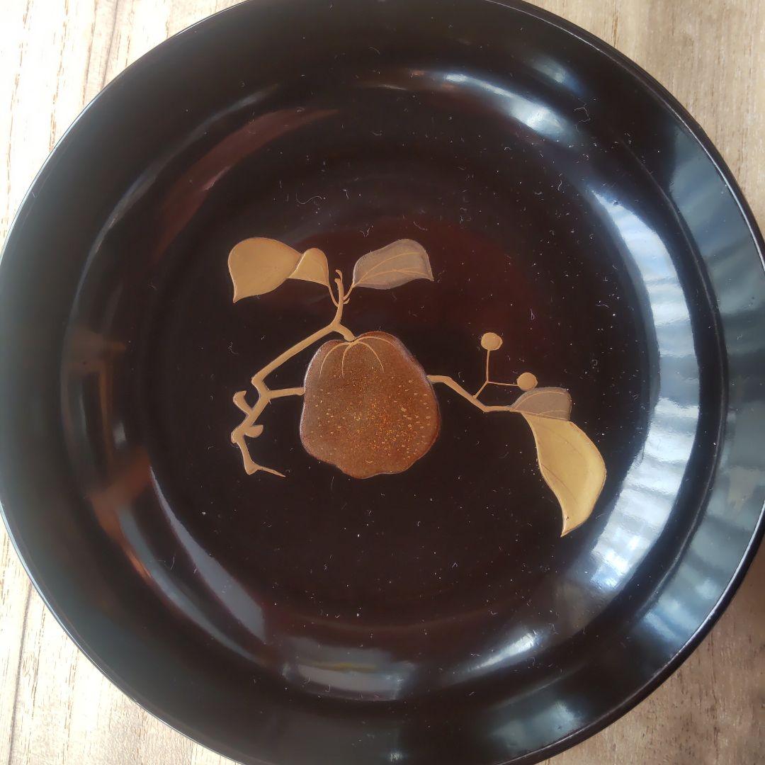 マルぽよ　漆木皿　金箔装飾 5枚セット（二組）　蒔絵　絵がわり