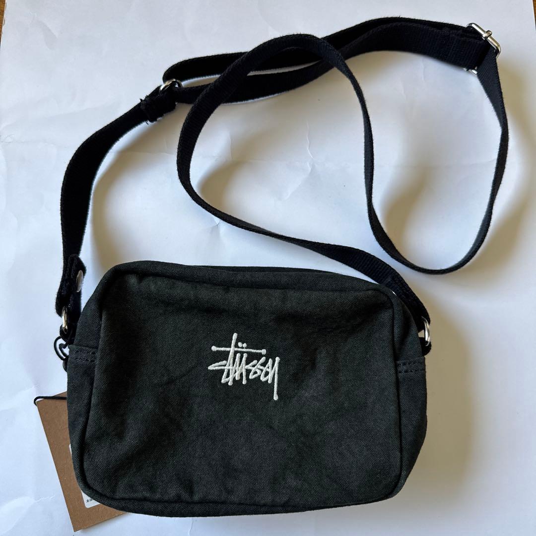 STUSSY ステューシー キャンバス サイド ポーチ ブラック