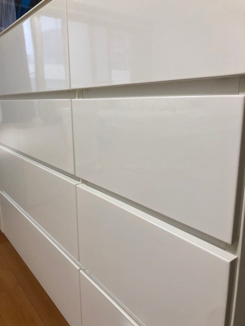 ホワイト 高光沢 チェスト