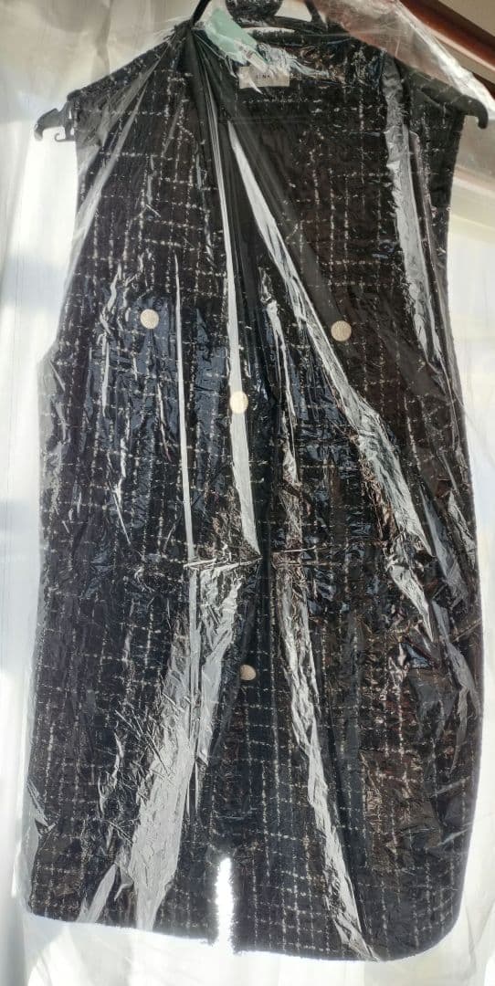 IENA　ツイードロングベスト　ブラック