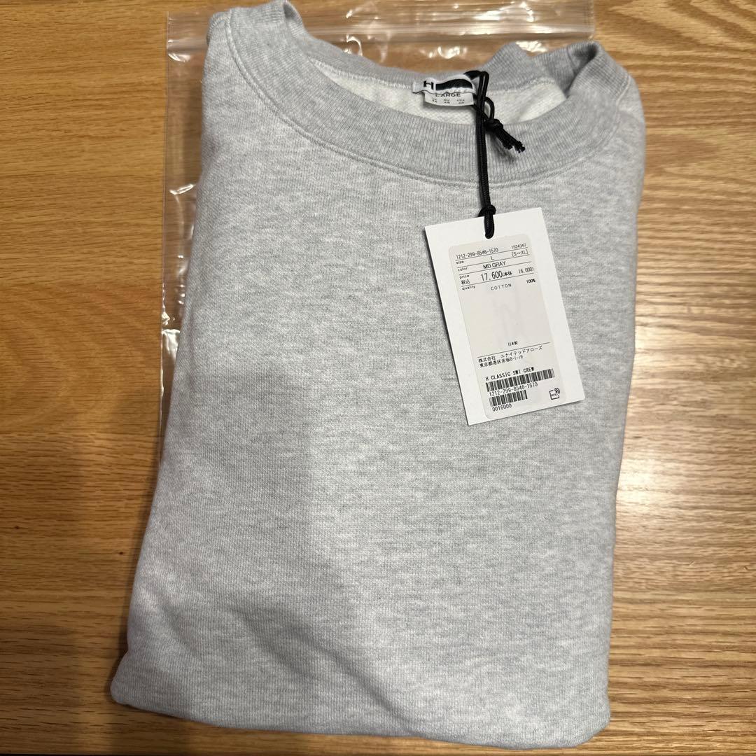H BEAUTY&YOUTH クラシック スウェットクルーネック　Lサイズ