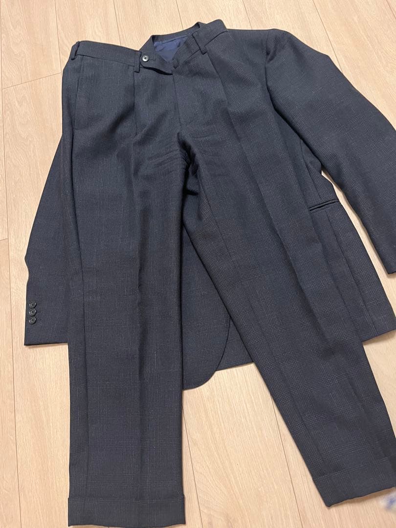 BEAMS F ウール ダークブルー ビ スーツ セット 44