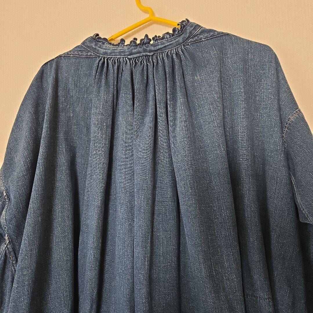 45r 　プチデニムカットワーク刺繍スモックドレス(重)