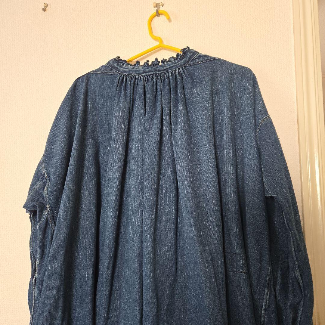 45r 　プチデニムカットワーク刺繍スモックドレス(重)
