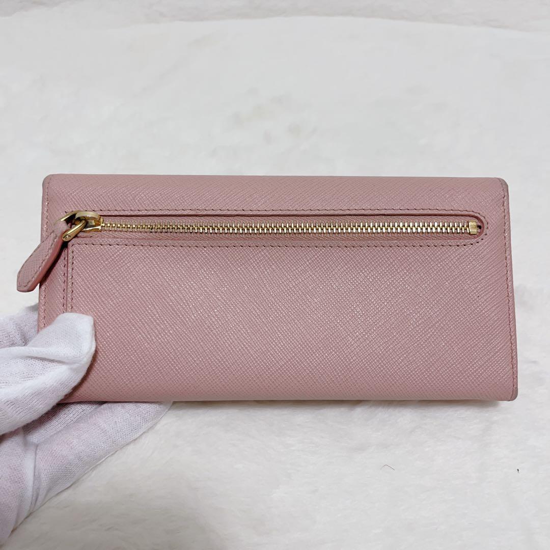 【箱付き✨美品】PRADA 長財布 フラップ サフィアーノ 長財布 ピンク