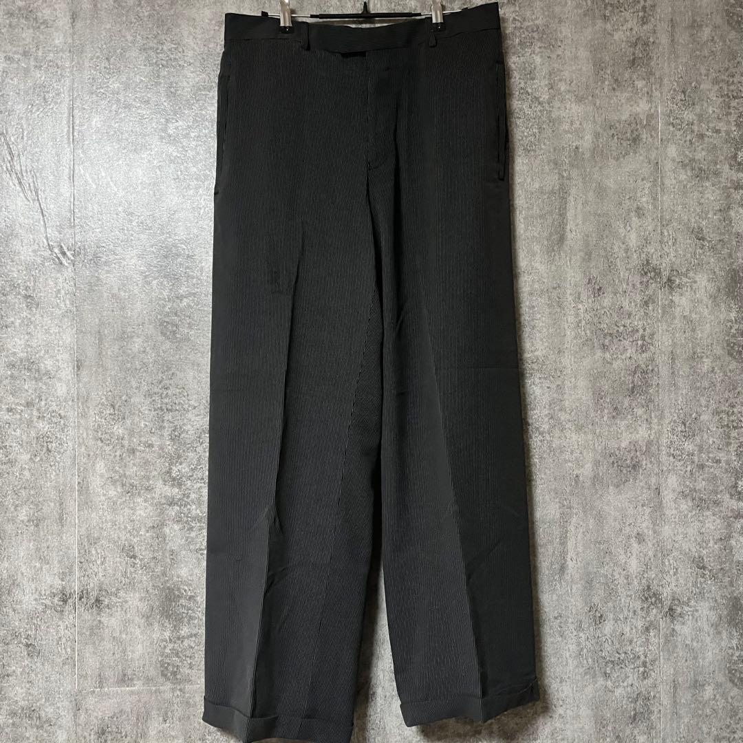 美品 EMPORIO ARMANI アルマーニ 通年 ウール ワイド スラックス