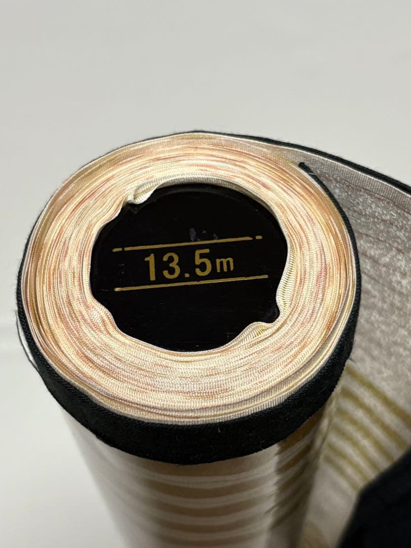 長襦袢用反物　アイボリー×ブラウンストライプ