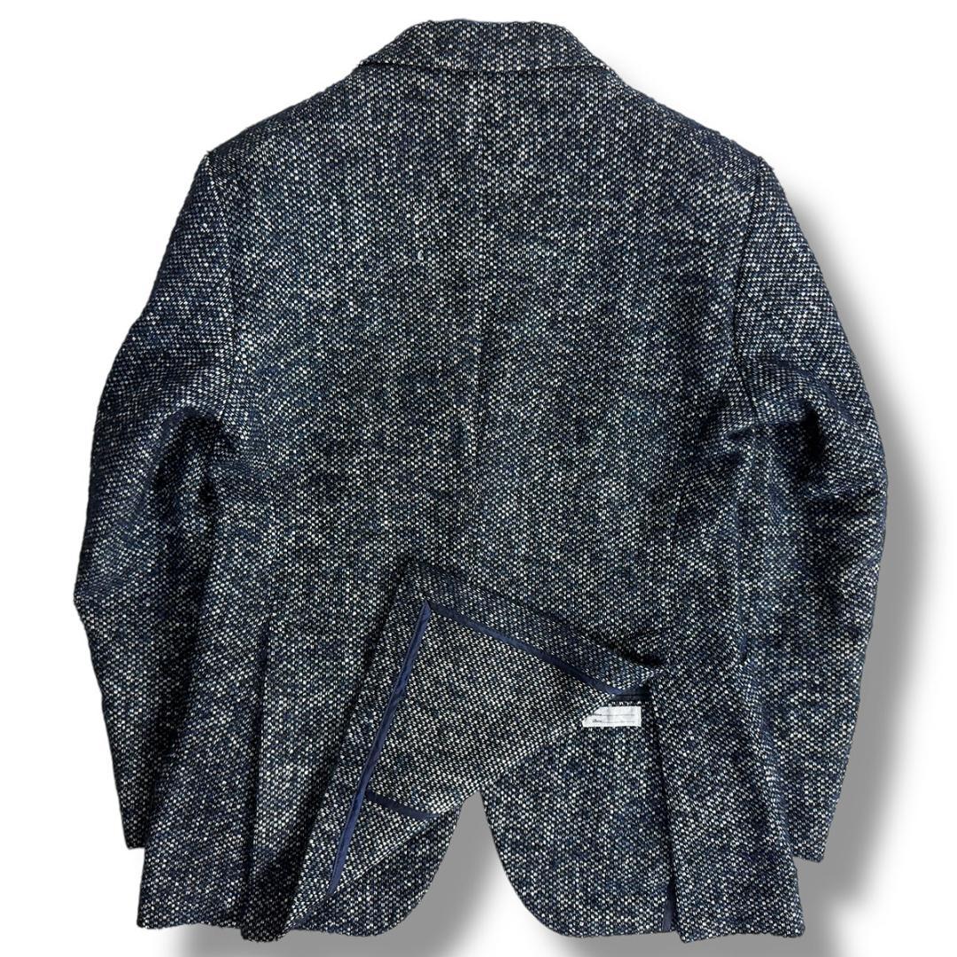 J6037 美品 タリアトーレ モンテカルロツイードジャケット ネイビー 46