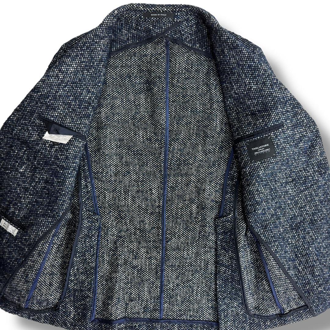 J6037 美品 タリアトーレ モンテカルロツイードジャケット ネイビー 46