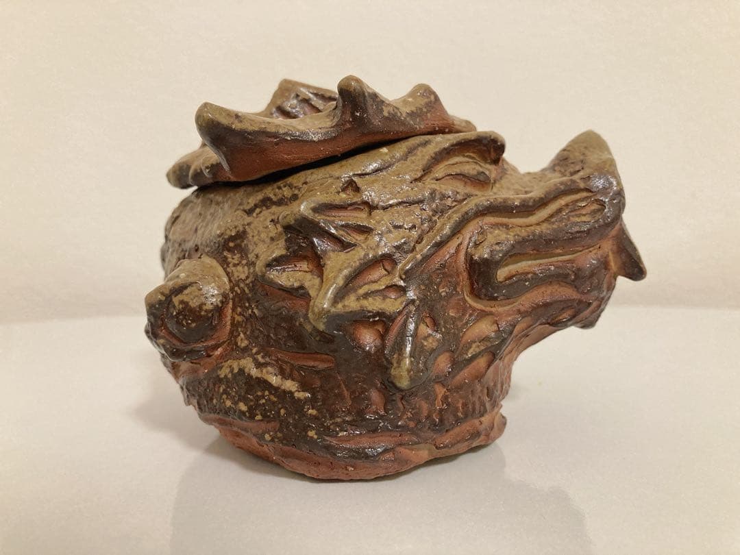 ☆ 激レア 備前焼 宝瓶 登り窯 龍 手びねり 急須