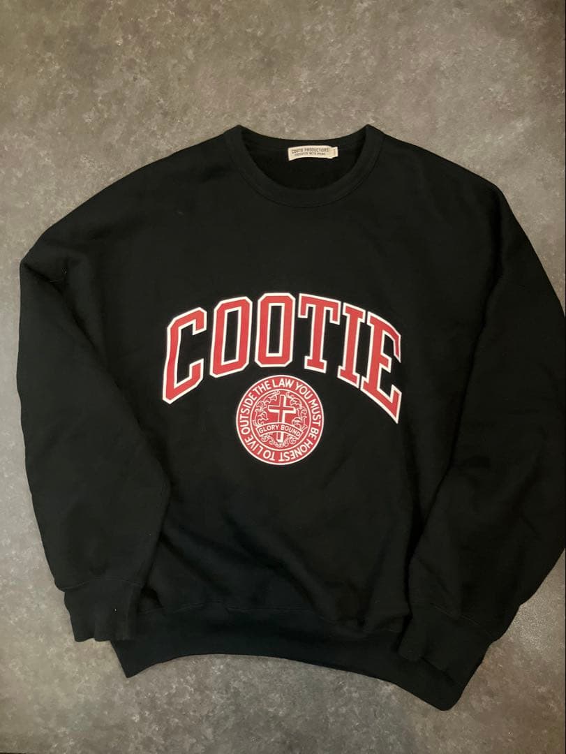 Cootie Productions カレッジロゴスウェット Lサイズ 黒