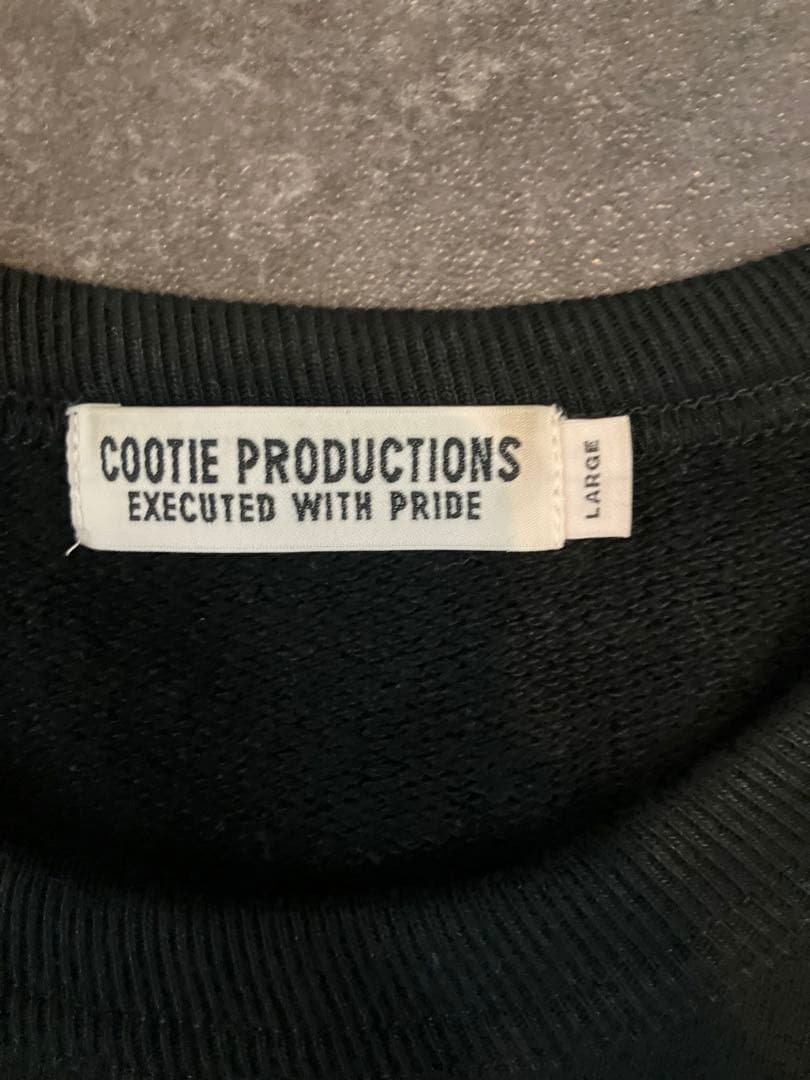 Cootie Productions カレッジロゴスウェット Lサイズ 黒