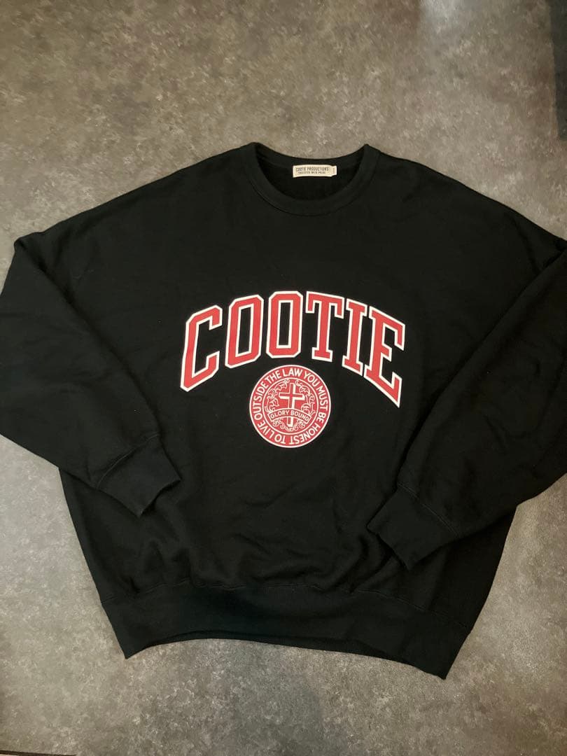 Cootie Productions カレッジロゴスウェット Lサイズ 黒
