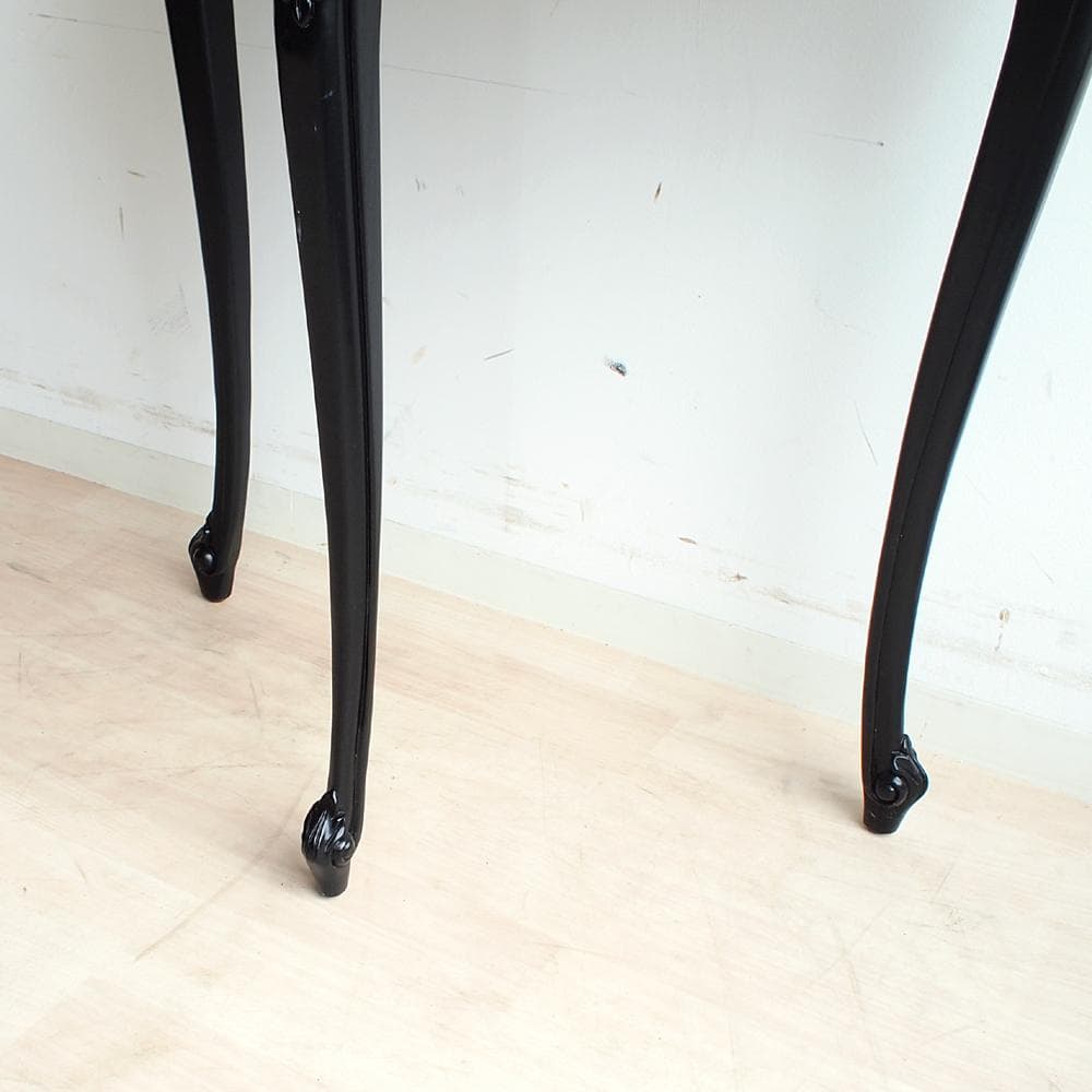 ロココ調 コンソールテーブル 透かし彫り 黒 ZR24063