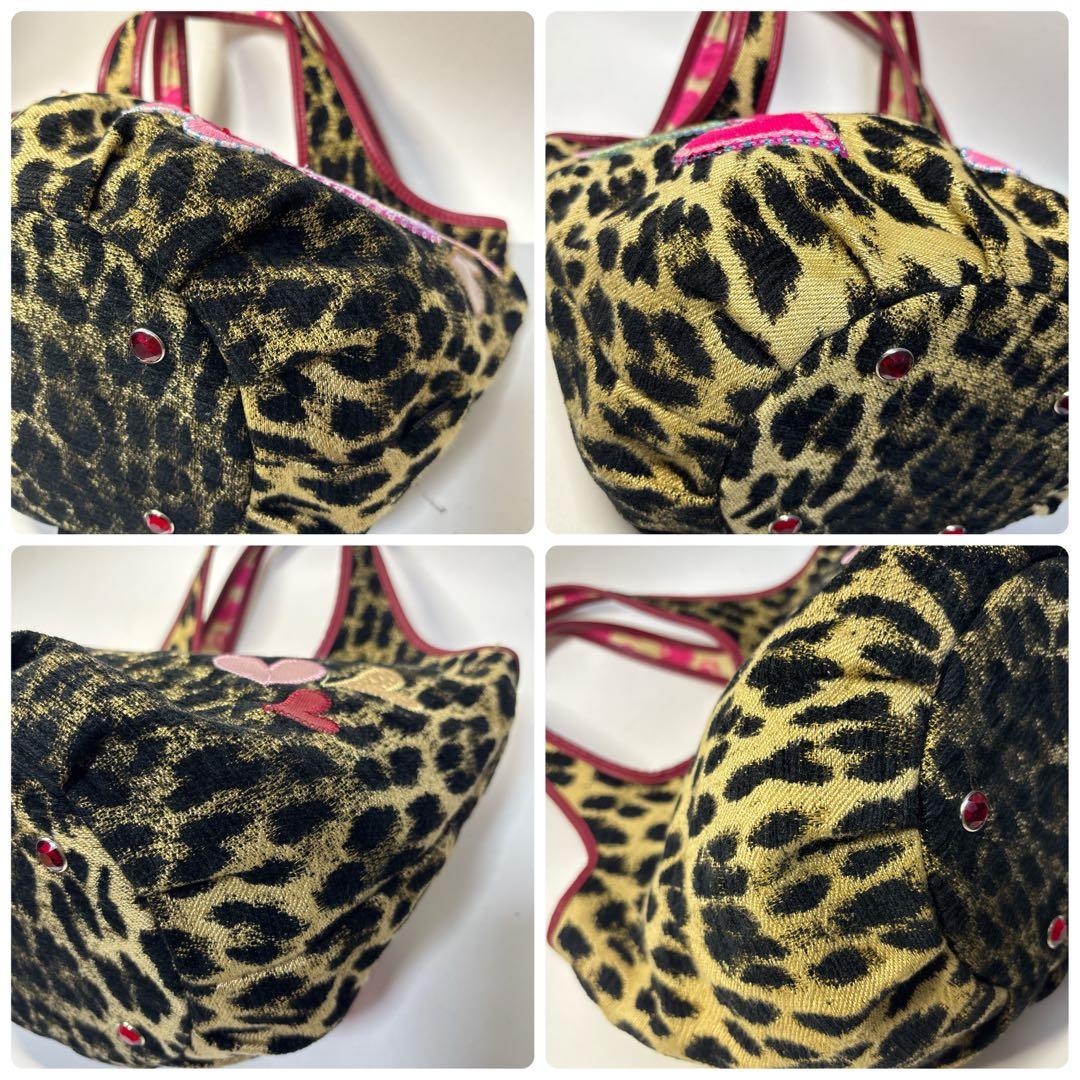 【美品】シンクビー！ アニマルハート ハンドバッグ レオパード 希少 ゴージャス