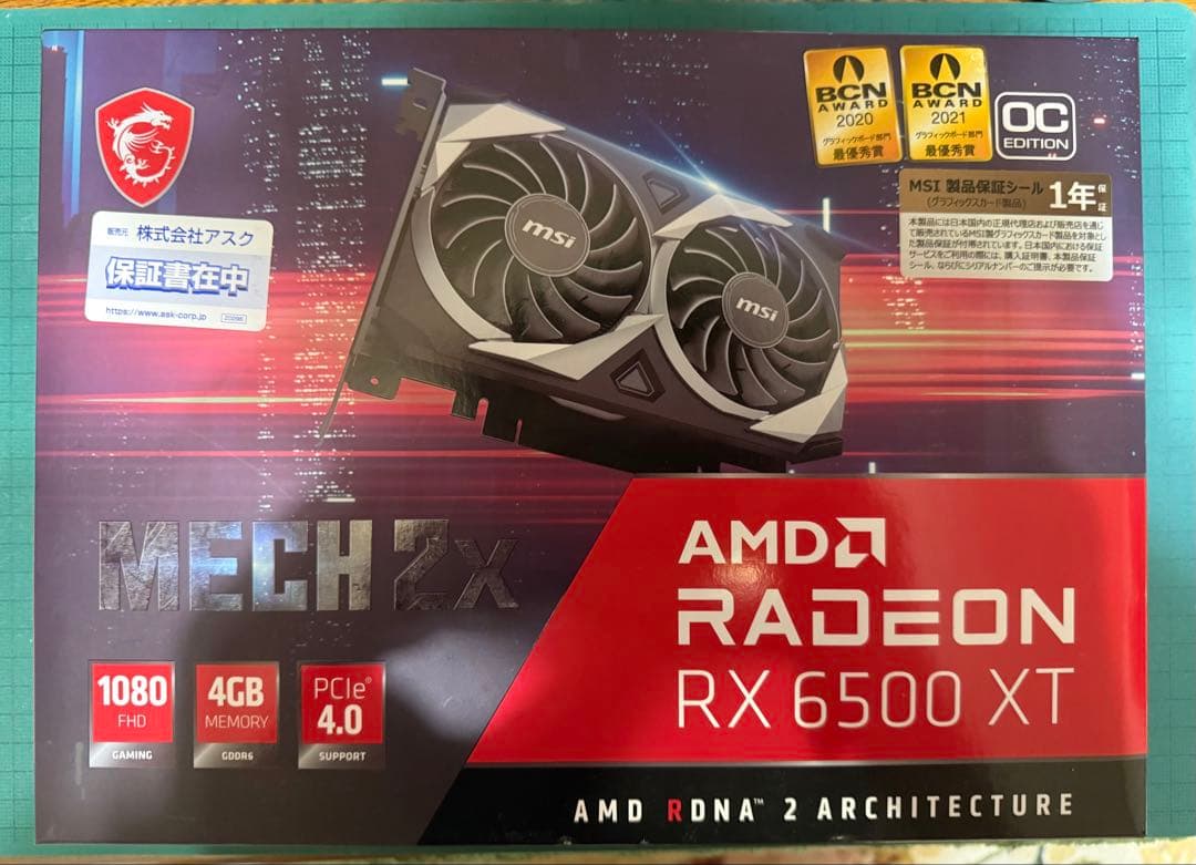 グラフィックボード・グラボ・ビデオカード MSI Radeon RX 6500 XT MECH 2X 4G OC