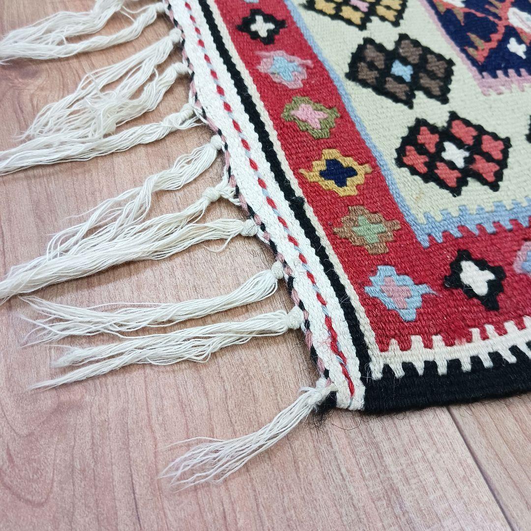 Y2744 ペルシャ絨毯 キリム ラグマット 手織り ウール 152×100㎝