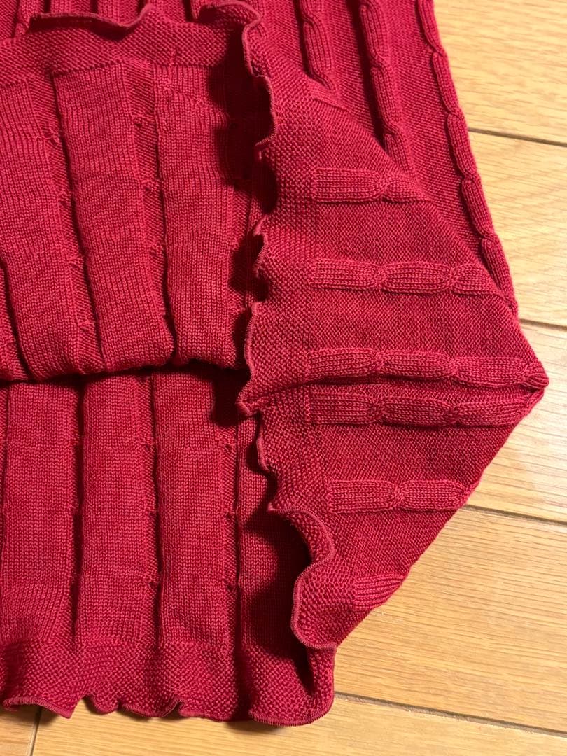 アトリエまりこ　花モチーフ刺繍レース　ロングニットワンピース