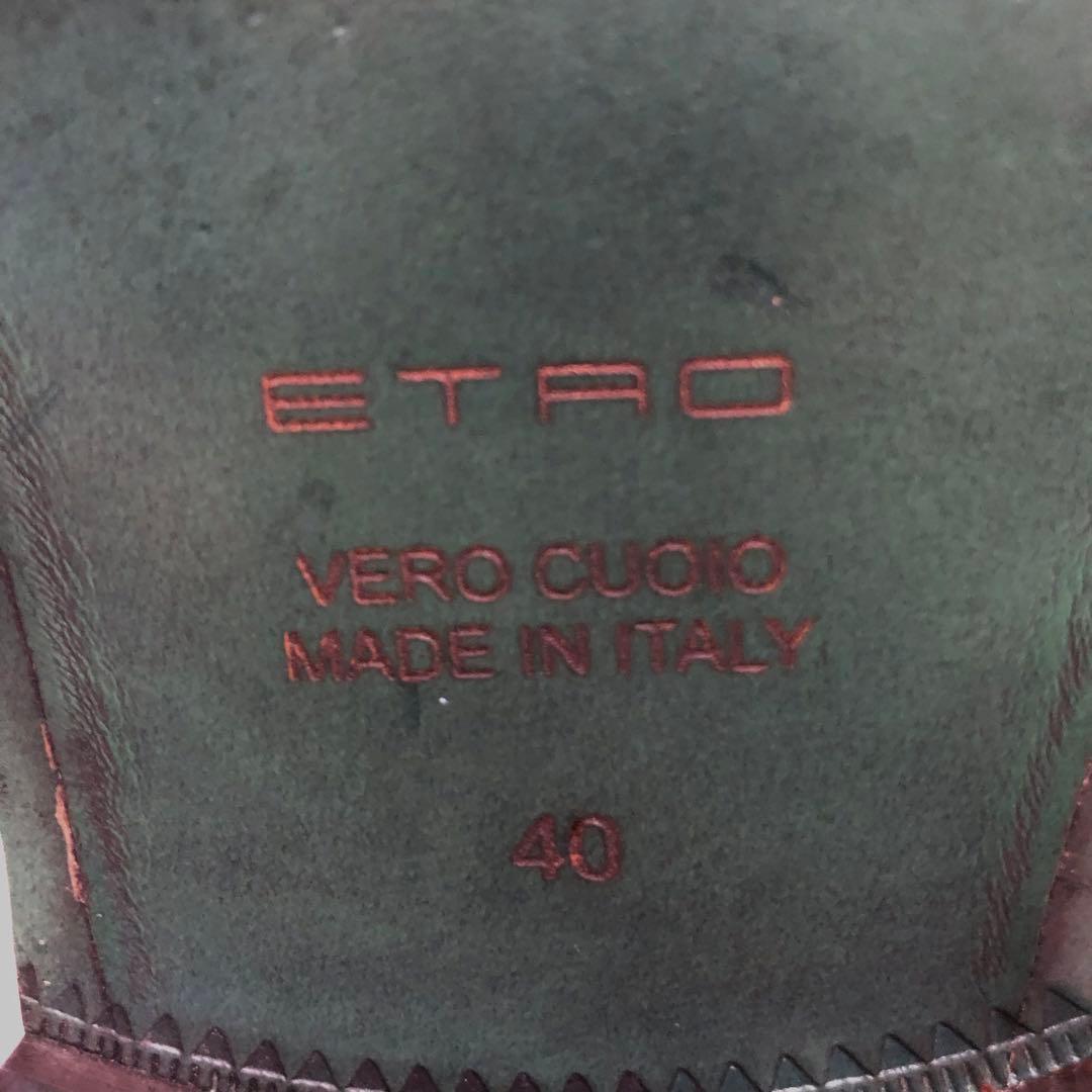 エトロ　クロコダイル風レザー タッセル付きローファー