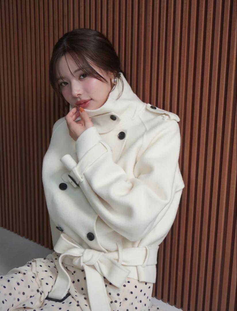 な　eimyistoire ウールショートトレンチコート