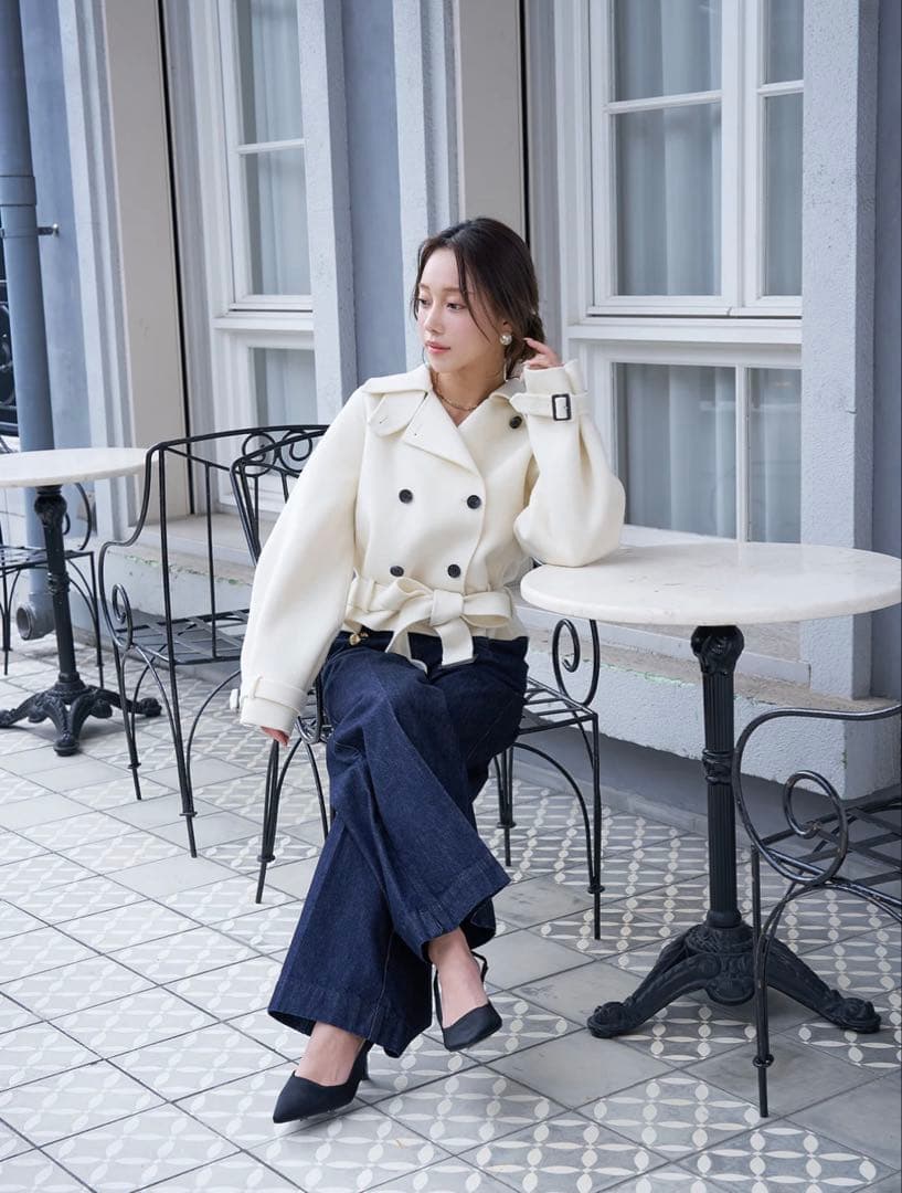 な　eimyistoire ウールショートトレンチコート