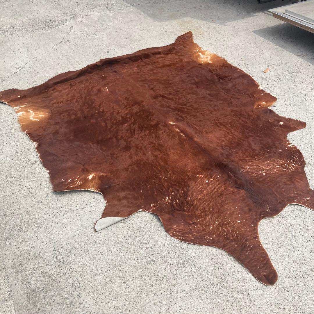 ヴィンテージ 大型 カウラグ 牛毛皮 敷物 絨毯 ラグマット アンティーク古道具