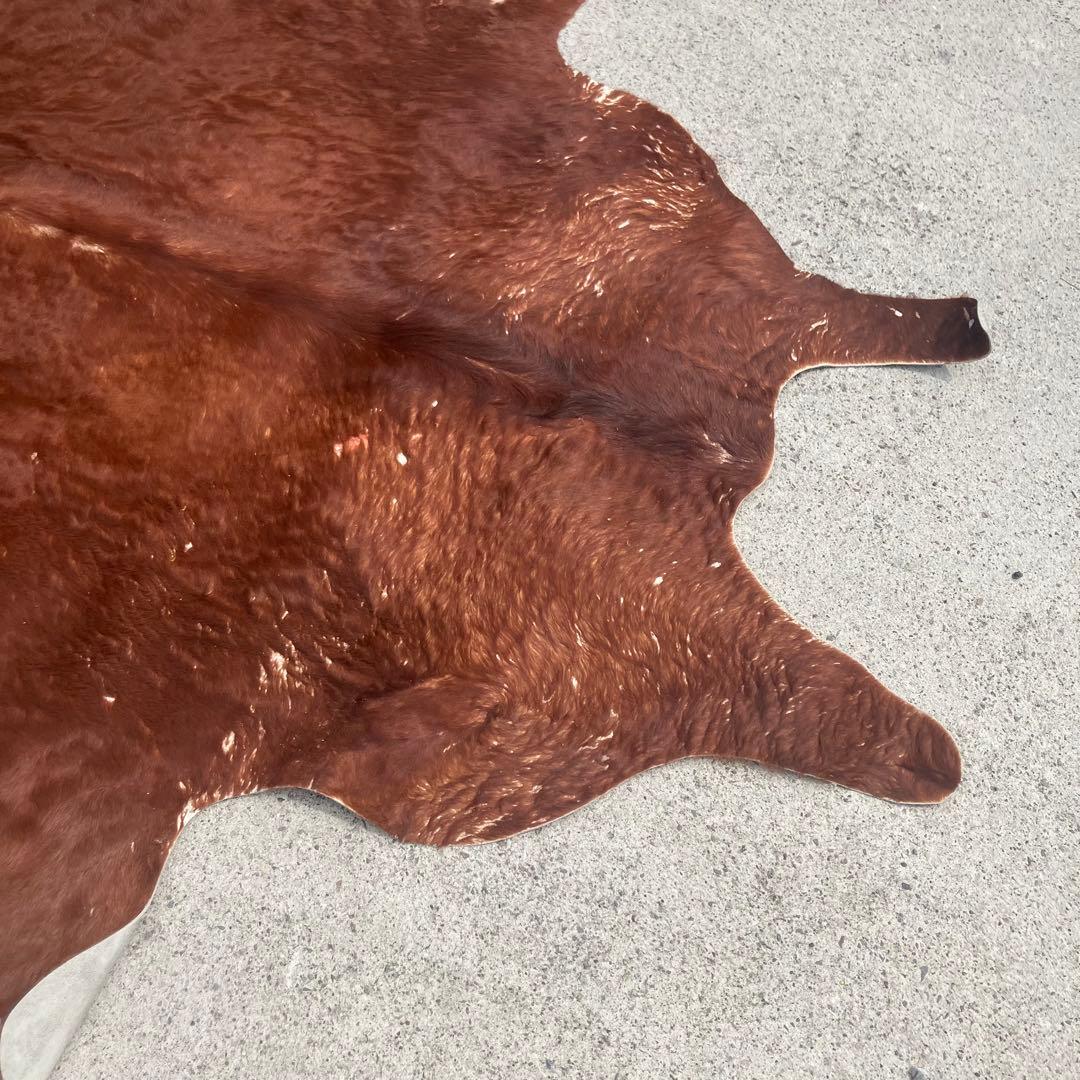 ヴィンテージ 大型 カウラグ 牛毛皮 敷物 絨毯 ラグマット アンティーク古道具