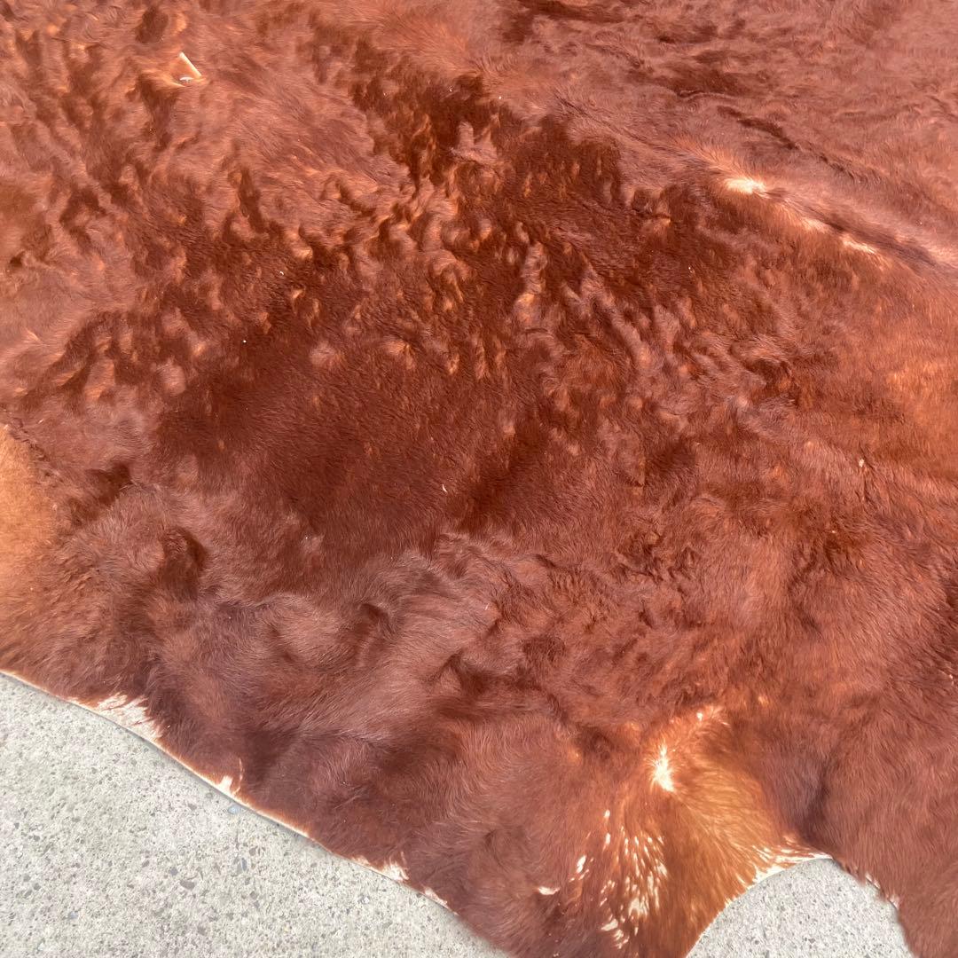 ヴィンテージ 大型 カウラグ 牛毛皮 敷物 絨毯 ラグマット アンティーク古道具