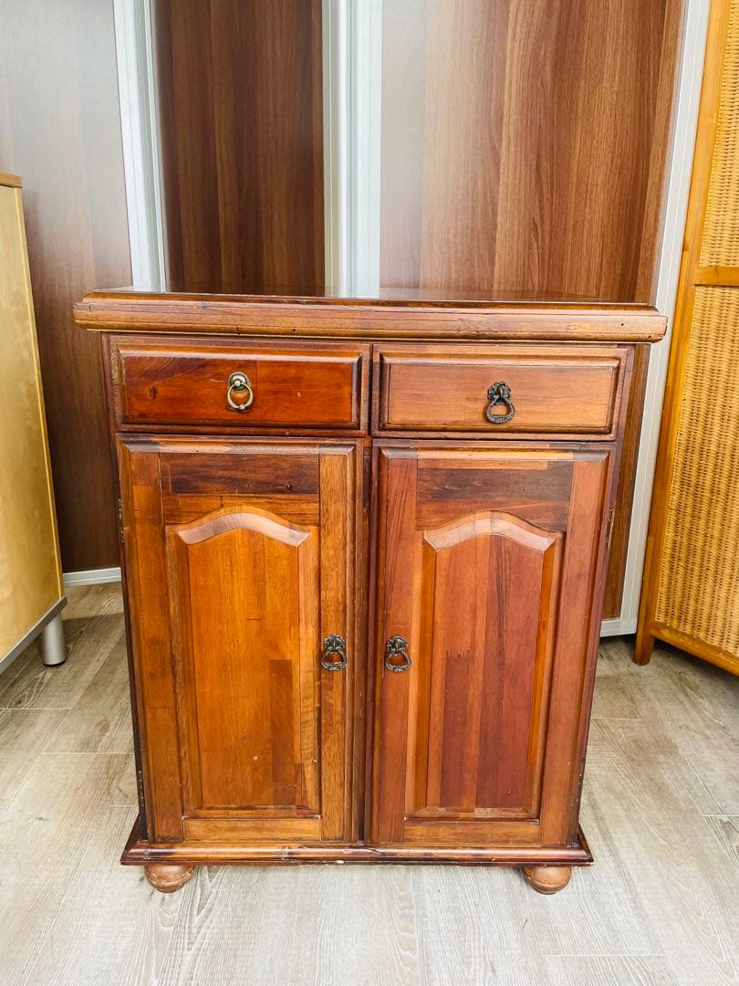 象嵌　木製 キャビネット サイドボード アンティーク調 レトロ 収納棚