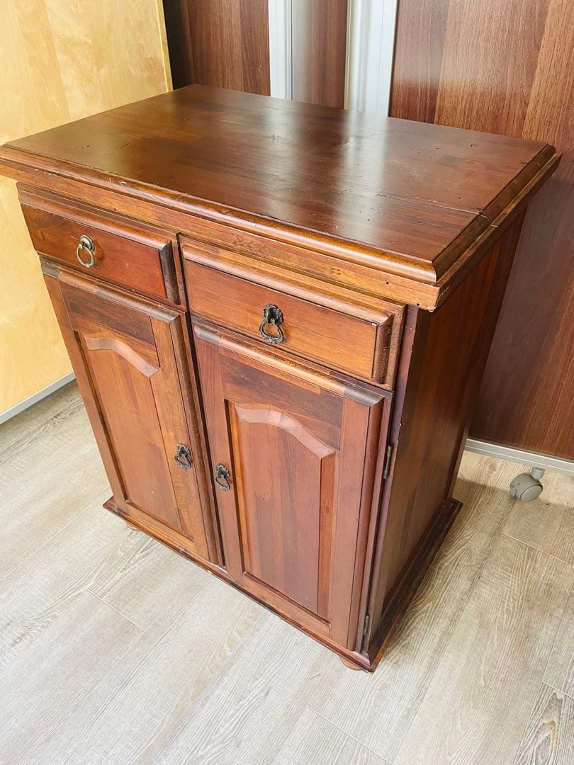 象嵌　木製 キャビネット サイドボード アンティーク調 レトロ 収納棚