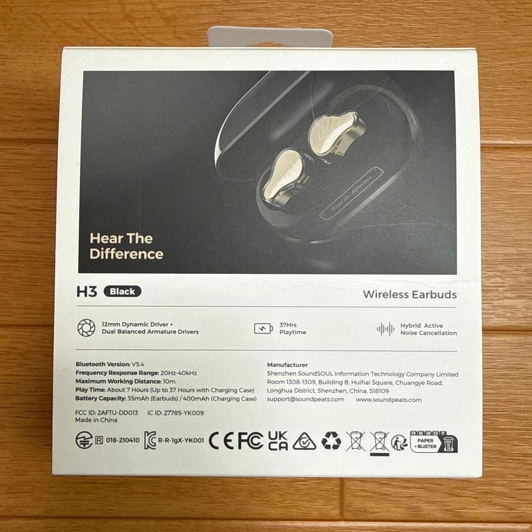 SOUNDPEATS(サウンドピーツ) H3 ワイヤレスイヤホン