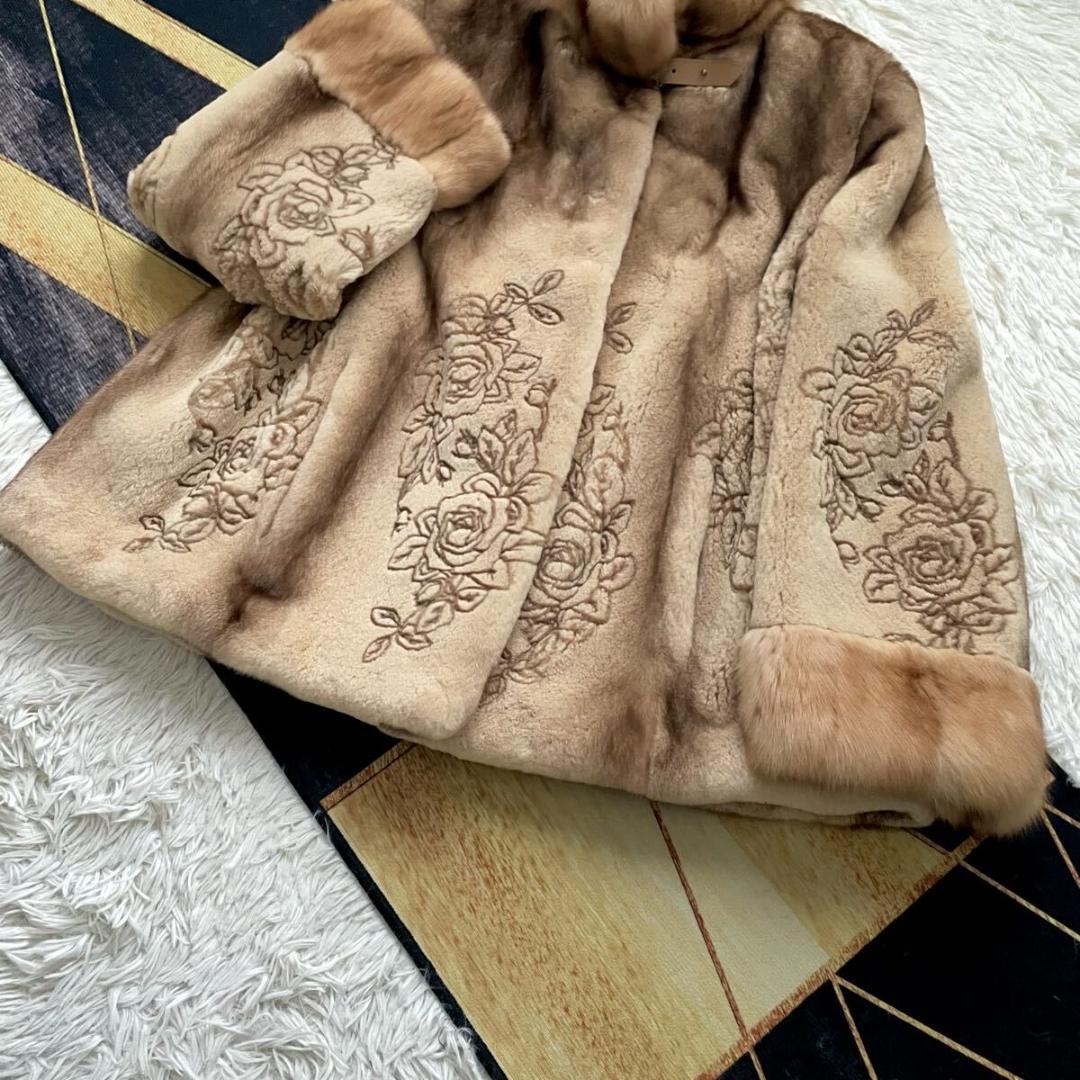 近年人気/未使用級◎ ゴールデンセーブル/サガミンク ファーコート 軽量◎ 毛皮