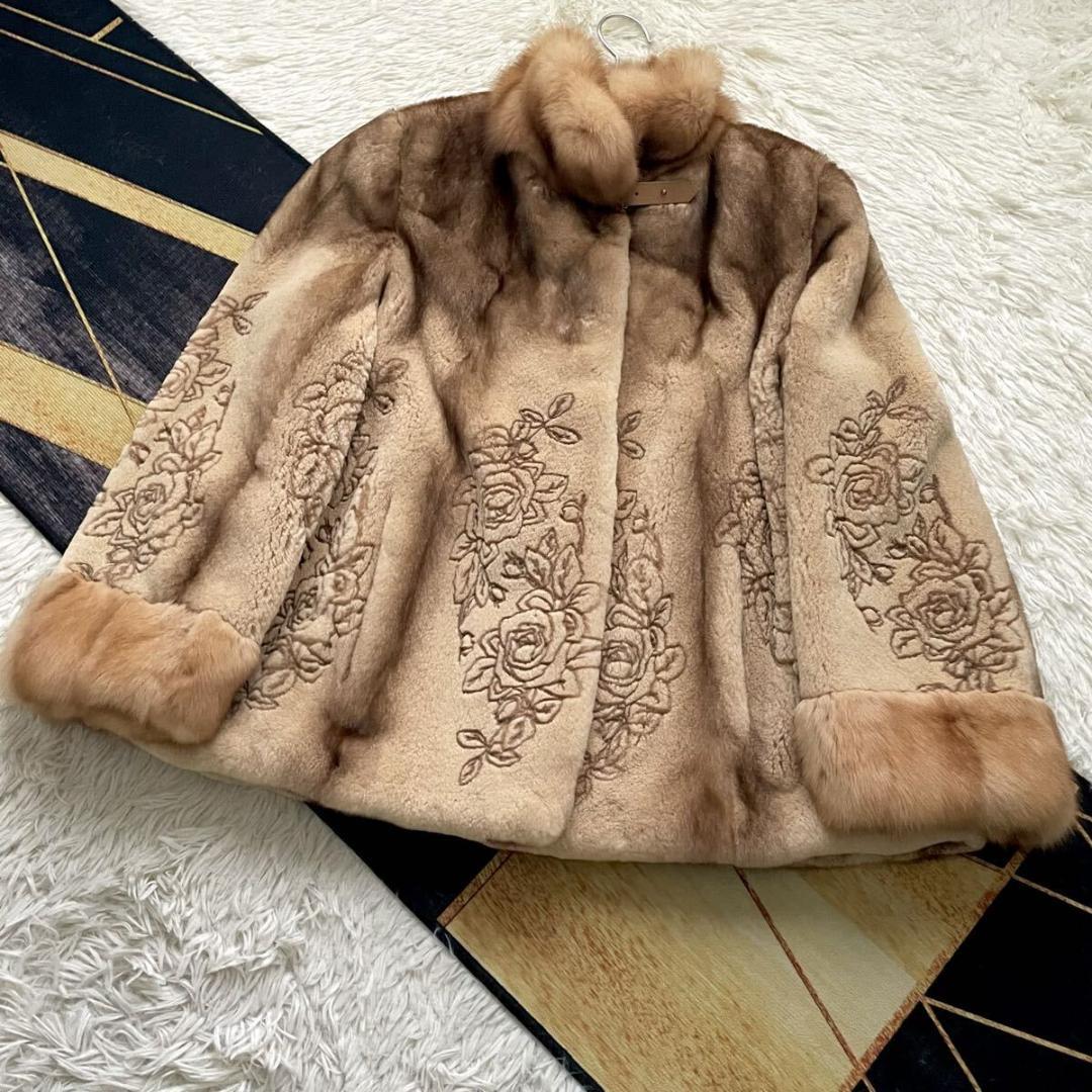 近年人気/未使用級◎ ゴールデンセーブル/サガミンク ファーコート 軽量◎ 毛皮