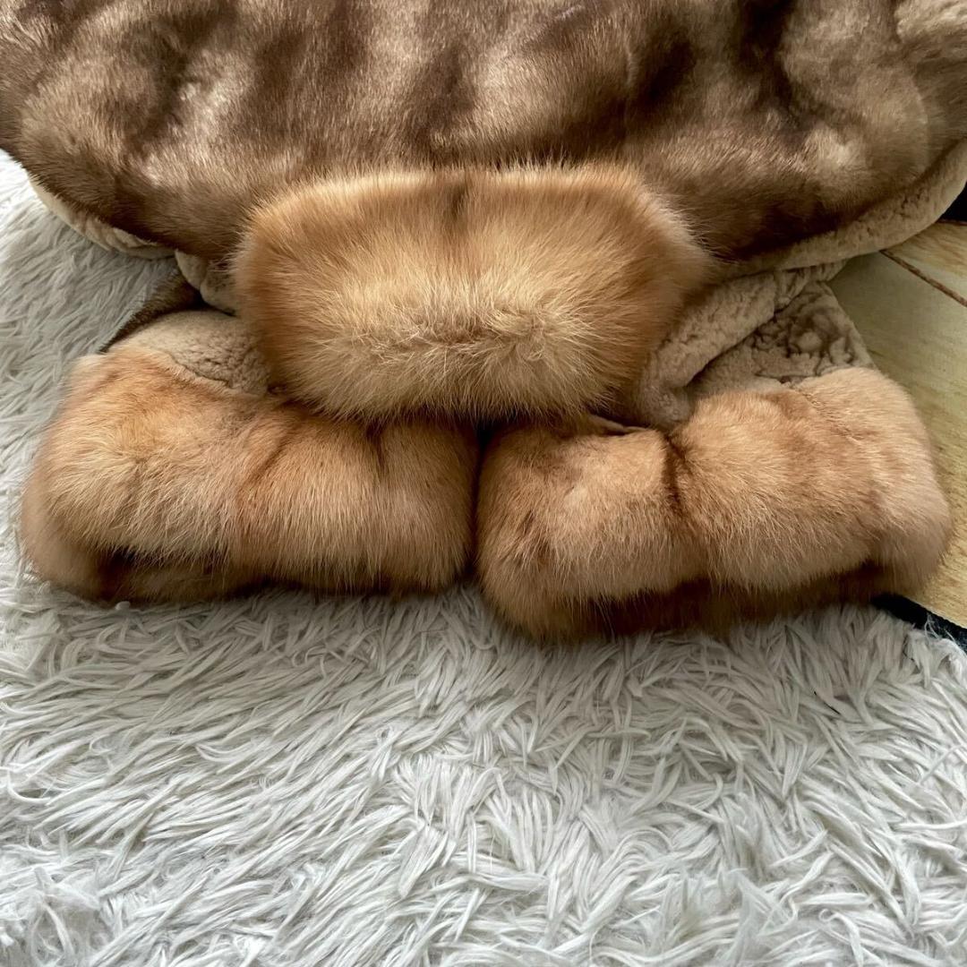 近年人気/未使用級◎ ゴールデンセーブル/サガミンク ファーコート 軽量◎ 毛皮