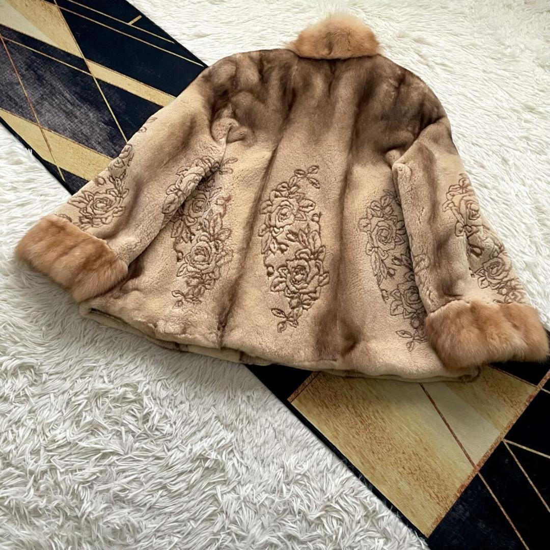 近年人気/未使用級◎ ゴールデンセーブル/サガミンク ファーコート 軽量◎ 毛皮
