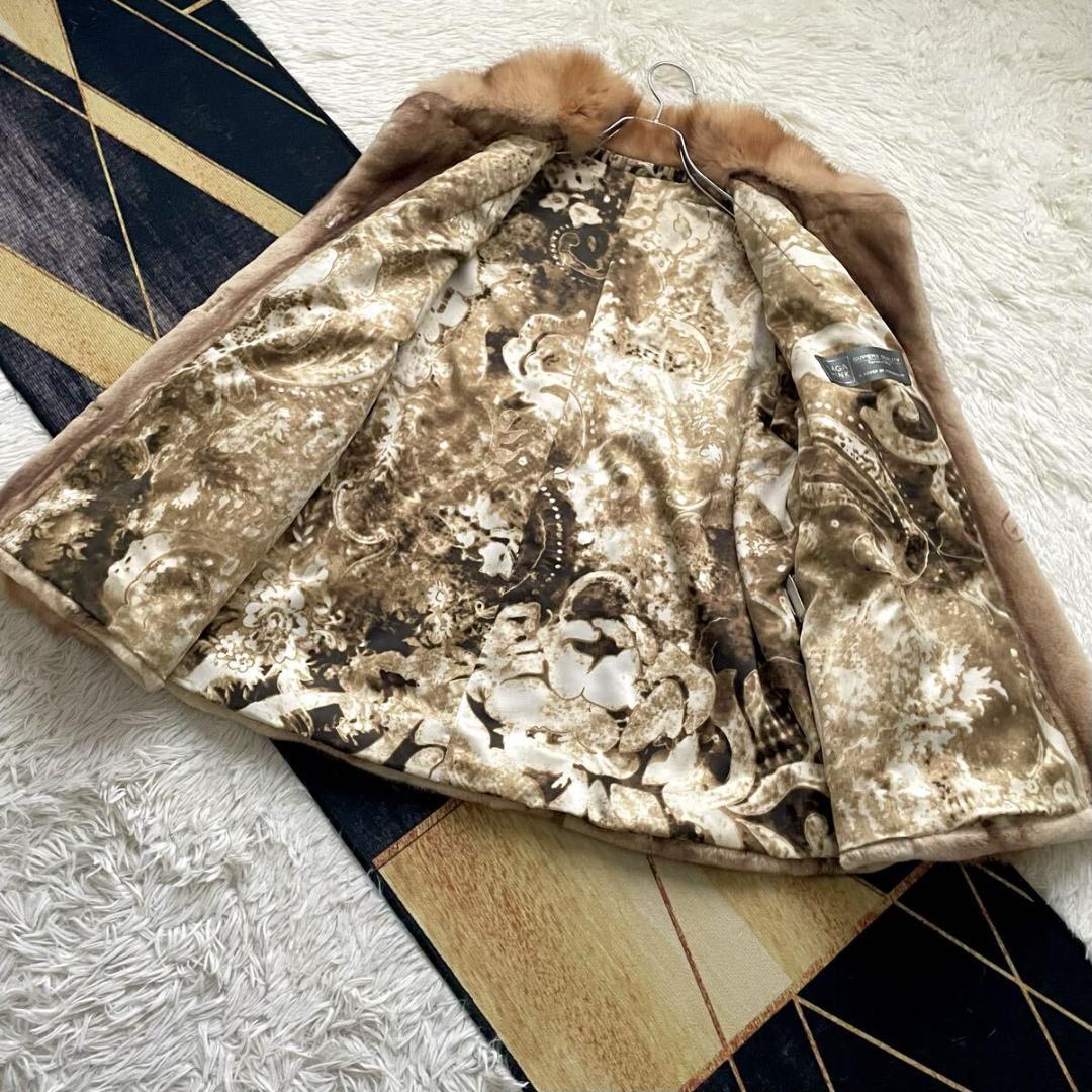 近年人気/未使用級◎ ゴールデンセーブル/サガミンク ファーコート 軽量◎ 毛皮